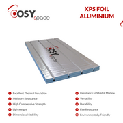 Water Underfloor Heating XPS Grooved Insulation Boards With Aluminium 1200x600x25mm