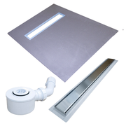 Wetroom Shower Tray Kit Linear Drain  900×1400×30mm