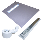 Wetroom Shower Tray Kit Linear Drain 900×1600×30mm