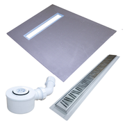 Wetroom Shower Tray Kit Linear Drain 900×1600×30mm