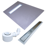 Wetroom Shower Tray Kit Linear Drain 900×1600×30mm