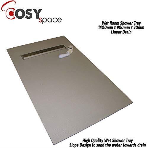 CosySpace Wet Room Shower Tray Multiple Sizes Multiple Settings (900x1200x20mm - Centre Drain)